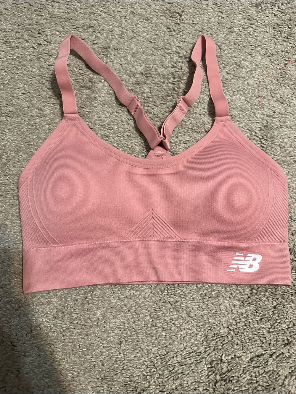 New Balance Women's Dusty Pink Seamless Racerback Sports Bra
